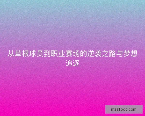 从草根球员到职业赛场的逆袭之路与梦想追逐